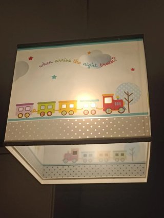Lote Lámpara Infantil Techo y Mesa Tren