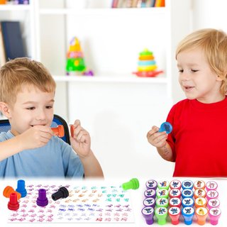 Juego sellos autoentintable para niños
