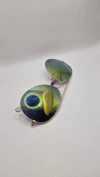 Gafas de sol aviador doradas multicolor