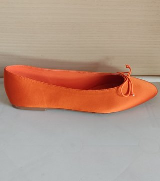 Corina | Bailarinas de raso naranjas talla 41