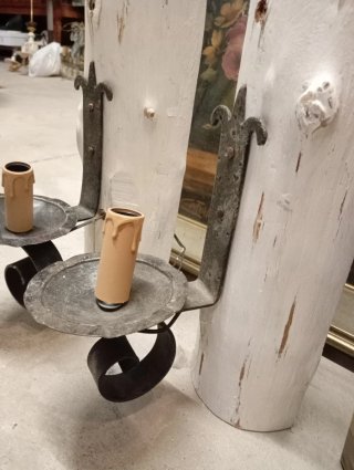 Coppia Applique Legno e Metallo