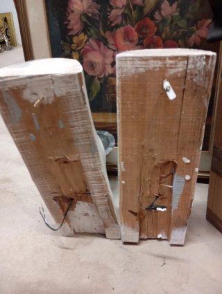 Coppia Applique Legno e Metallo