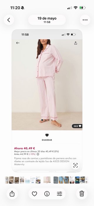 Pijama Maternidad Talla S/36 Rosa