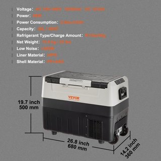 Frigorifero Congelatore Portatile per Auto Compressore 45.4 L Doppia Zona per Auto e Casa