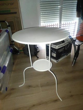 Mesa redonda metal blanca