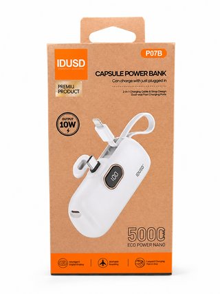 Power Bank 5000mAh 2en1 USB-C Lightning mini