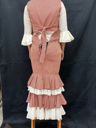 Traje de flamenca rayas rojas y blancas 3 piezas