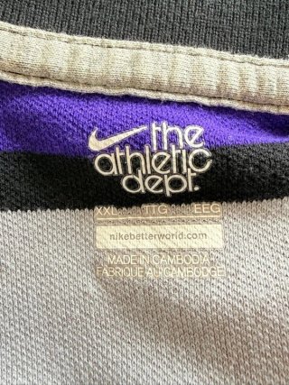 Polo Nike Uomo 2XL Righe Viola Nero Cotone Logo