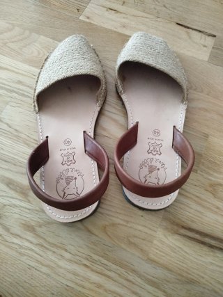 Alpargatas Mallorquinas Cuero y Yute Talla 40