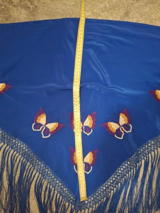 Mantoncillo Flamenca Azul con Mariposas
