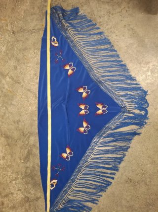 Mantoncillo Flamenca Azul con Mariposas