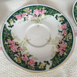 Juego de café de 12 piezas, porcelana floral