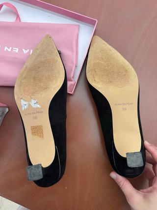 Zapatos Salón Alma en Pena Negros Hebilla