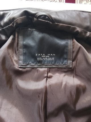 Chaqueta de cuero marrón para hombre