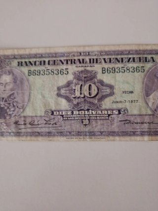Billete 10 Bolívares Venezuela 1977