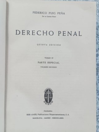 Derecho Penal (III, IV), Puig Peña, 1960