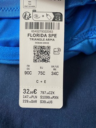 Bañador bikini Etam azul talla S