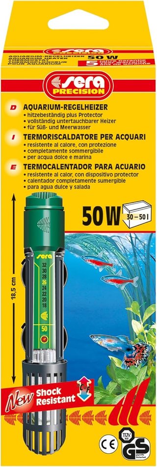 Termocalentador para acuario 50W temperatura