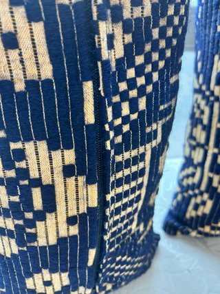 Coppia Cuscini Lana Beige e Blu