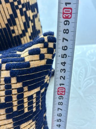 Coppia Cuscini Lana Beige e Blu