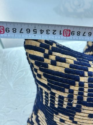 Coppia Cuscini Lana Beige e Blu