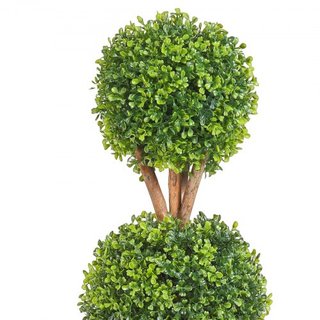 Árboles Topiarios Artificiales de Buxo, 48 pulgadas de altura (2 piezas), planta de topiarios falsos en forma de bola con macetas, planta verde falsa con hojas reemplazables y puerto para decoraci...