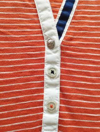 Polo rayas Tommy Hilfiger naranja y blanco
