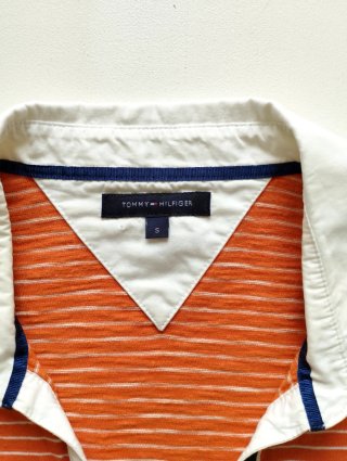 Polo rayas Tommy Hilfiger naranja y blanco