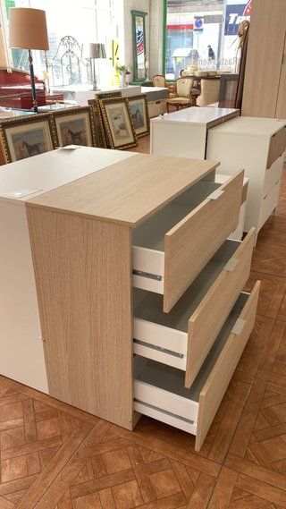 Cajonera 3 Cajones Madera y Blanco