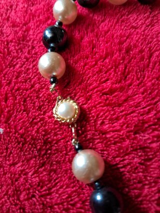 Collar Majorica Bicolor 47cm Oro y Negro