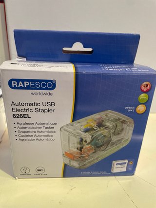 Grapadora Rapesco 626EL USB Transparente