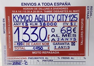 Kymco Agility City 125 Negra