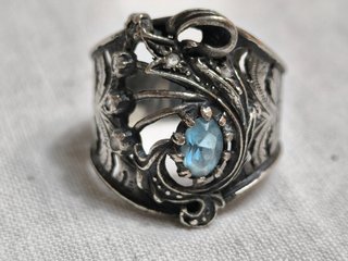 Anillo Plata con Piedra Azul