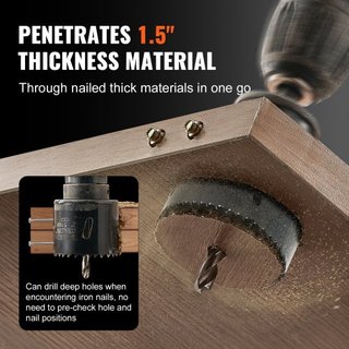 Kit de Sierras de Corona, 18 Piezas de Cuchillas de Sierra, 6 Brocas, 1 Llave Hexagonal, Juego de Sierras de Corona de Bimetal M42 con Estuche de Transporte, Tamaño de Uso General de 1.9cm a 11.4c...