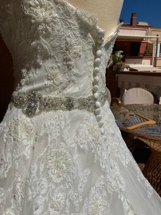 Vestido de Novia Blanco Encaje y Pedrería