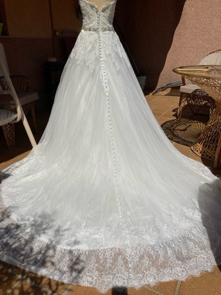 Vestido de Novia Blanco Encaje y Pedrería