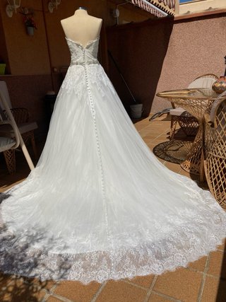 Vestido de Novia Blanco Encaje y Pedrería