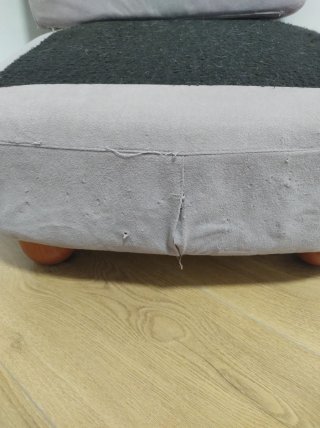 Puff / Sillón tipo puff gris tela