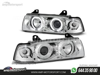 FAROS DELANTEROS OJOS DE ANGEL CCFL PARA BMW SERIE 3 E36 / COUPE / CABRIO