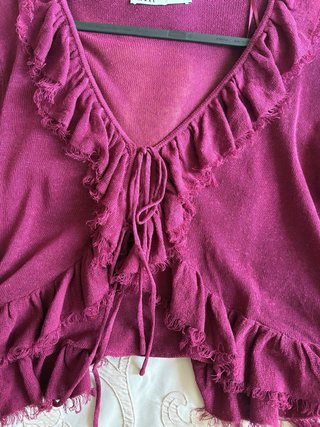 Blusa Zara Morada Volantes