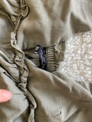 Top tirantes lino Zara verde