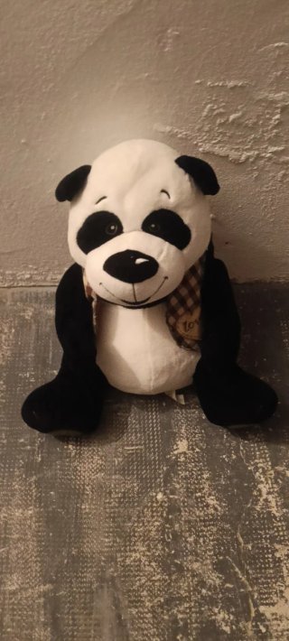 Lote de 4 peluches: oso, panda, perro y monstruo