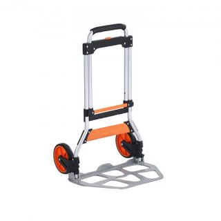 Carro Plegable, Capacidad de Carga de 124.7 kg, Carrito Portátil de Aluminio, Carro y Dolly Convertible con Mango Telescópico y Ruedas PP+TPR, Ultra Ligero y Súper Resistente para Mudanzas de Almacén