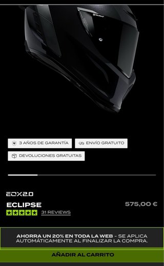 Casco RUROC ECLIPSE Negro Brillante