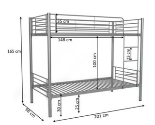 Litera Metálica Gris 90cm Conforama