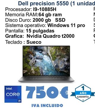 Dell Precision 5550 i9-10885H 64GB RAM 2TB SSD