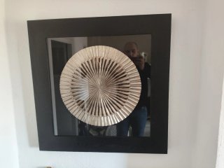 Cuadro Decorativo Circular Negro y Plateado
