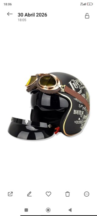 Casco Café Racer Gafas Vintage