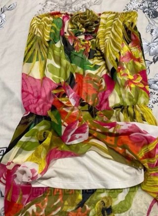 Vestido/Blusa Benetton Talla S Estampado Tropical