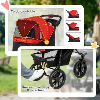 Carrito para perros 3 ruedas